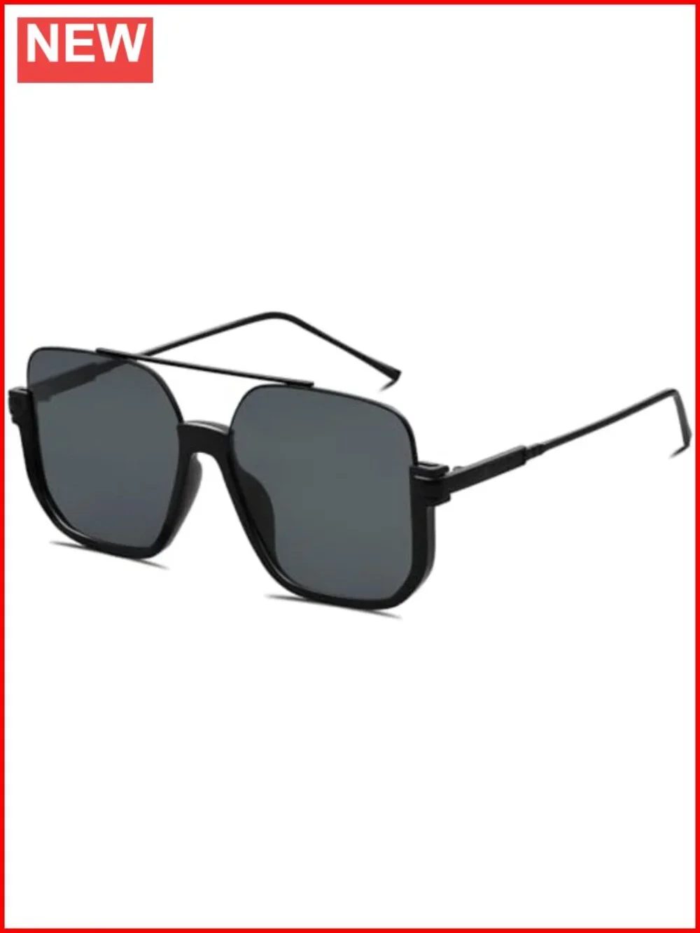 Oversized Retro Square Aviator Sunglasses for Women Men UV400 Protection Metal